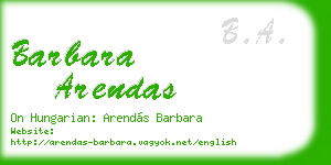 barbara arendas business card