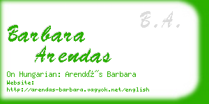 barbara arendas business card